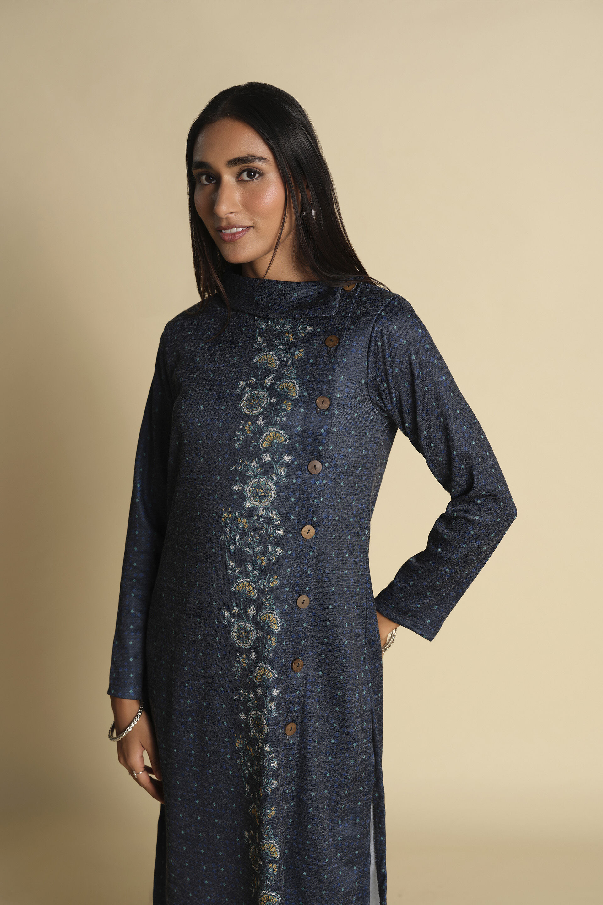 Phool Bahar Tunic, Indigo, image 3